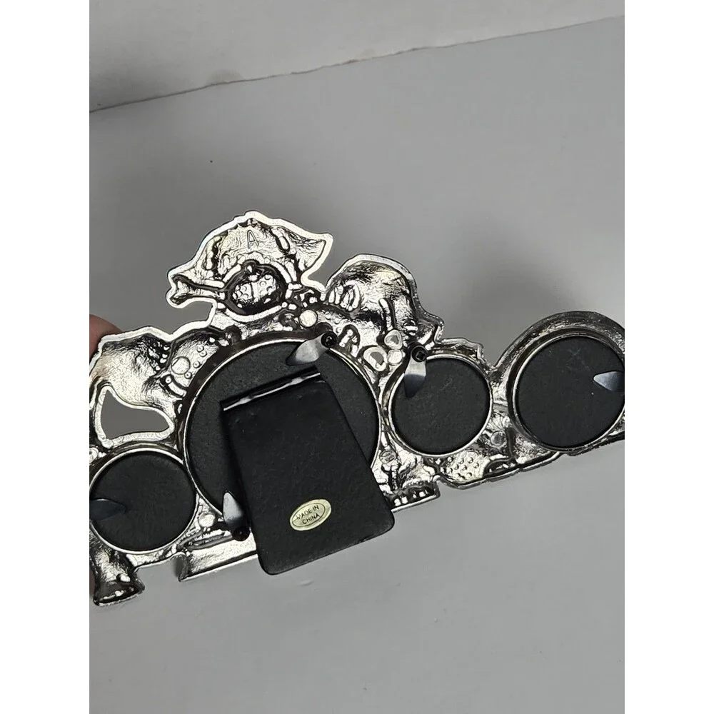 Dog Theme Silver Toned Pewter Metal Picture Frame 4 Frames, Dog Collage, Pet